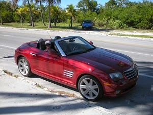 Lori in our Chrysler Crossfire, Key West
