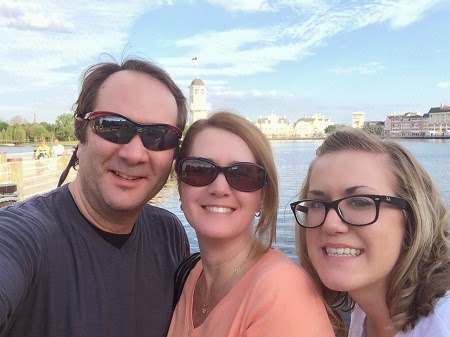 Chuck and Lori's Travel Blog - Chuck, Lori and daughter Catie on Disney Boardwalk