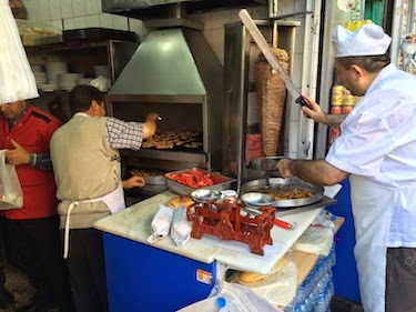 Chuck and Lori's Travel Blog - Doner Kabob Stand in Istanbul