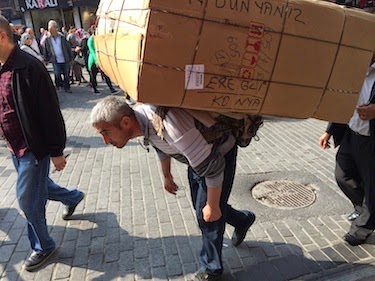 Chuck and Lori's Travel Blog - Delivery Man in Istanbul