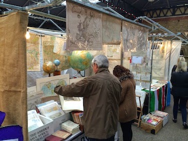 Chuck and Lori's Travel Blog - Vintage Maps at Old Spitalfields Market