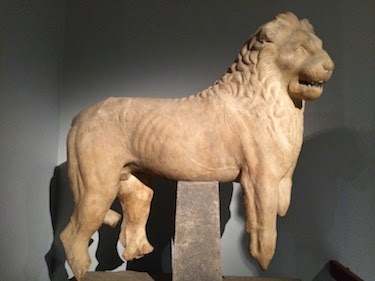 Chuck and Lori's Travel Blog - A Lion Originally from the Mausoleum of Halicarnassus's Roofline