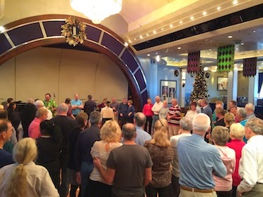 Chuck and Lori's Travel Blog - Group Dance Lesson on Queen Mary 2