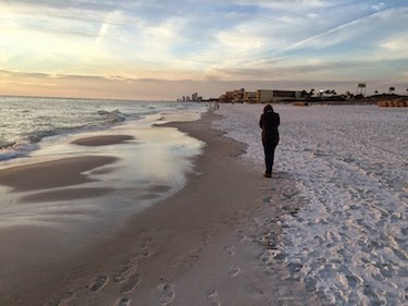 Chuck and Lori's Travel Blog - Lori Walking On Panama City Beach