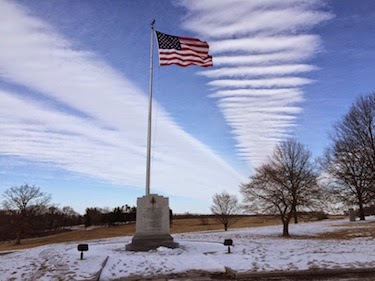 Chuck and Lori's Travel Blog - Flag and Monument, Valley Forge