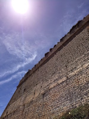 Chuck and Lori's Travel Blog, Medieval Fortress Wall in Ibiza Under Spanish Sun