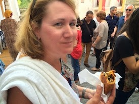 Chuck and Lori's Travel Blog - Lori enjoying the nun's tasty treats, Ibiza