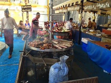 Chuck and Lori's Travel Blog - Grilled Meats at Ibiza Medieval Festival