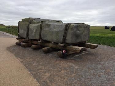 Display showing how Stonehenge stones were moved