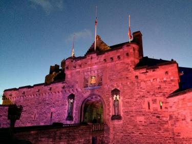 Twilight view of Edinburgh Castle